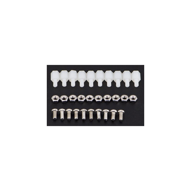 kit M3 * 6 em nylon (10 conjuntos)