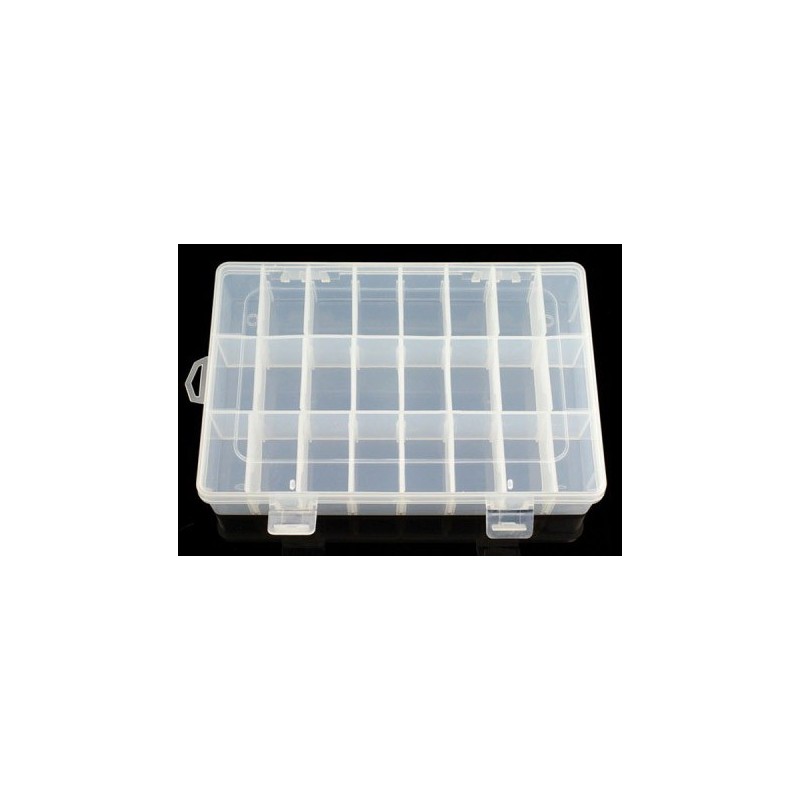 Adjustable Compartment Parts Box - 24 compartments