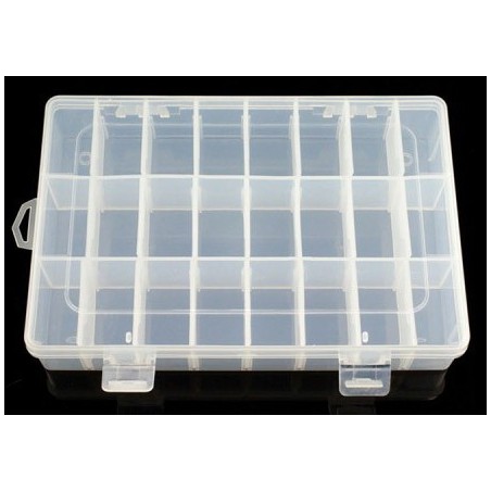 Adjustable Compartment Parts Box - 24 compartments