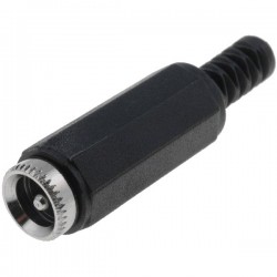 Plug DC supply male 5.5mm 2.1mm for cable soldering 9mm