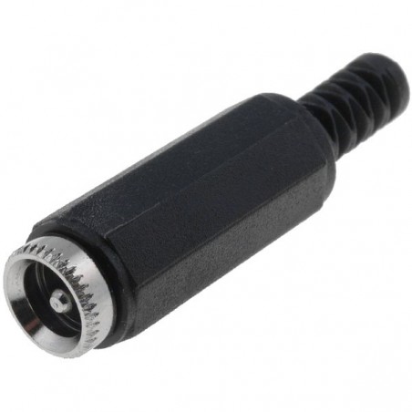 Plug DC supply male 5.5mm 2.1mm for cable soldering 9mm