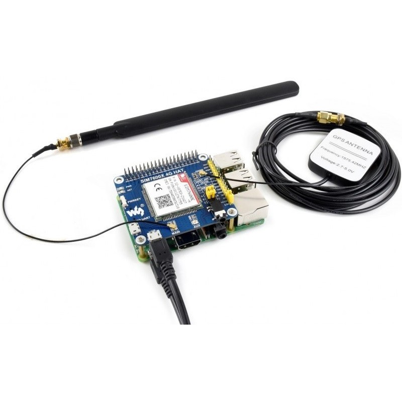 4G / 3G / 2G / GSM / GPRS / GNSS HAT for Raspberry Pi, LTE CAT4, for Europe
