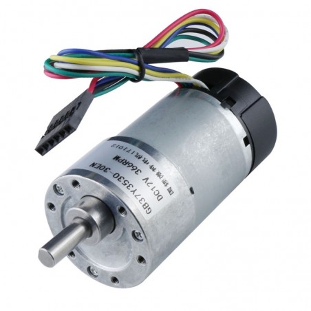 30:1 366rpm Metal Gearmotor 37Dx68L mm with 64 CPR Encoder 