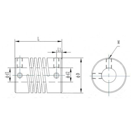 Giunto Flessibile In Alluminio 5x8 Mm - Accoppiatore Albero OD 19mm X 25mm