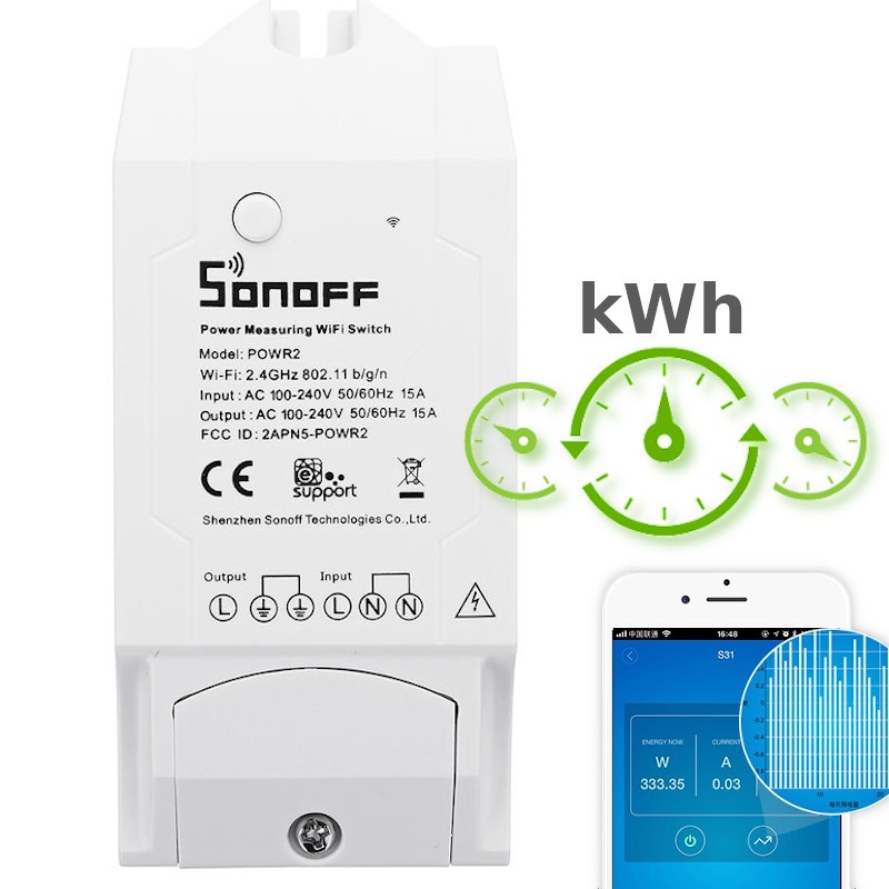 Sonoff POW R2 IFTTT Real Time Energy Monitoring Consumption Timing Remote Ctrl