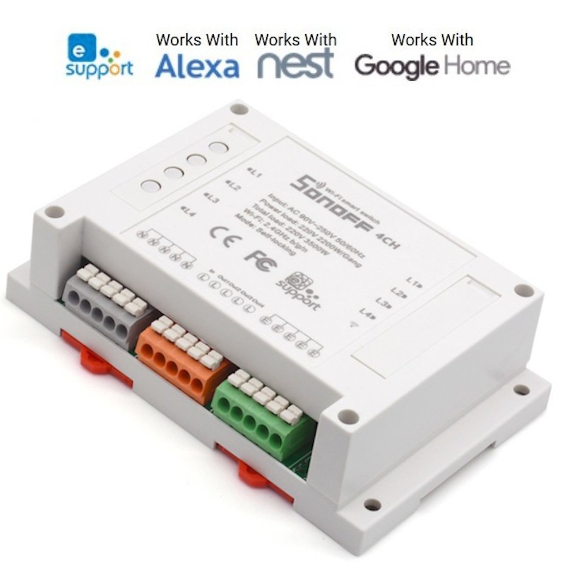 Sonoff 4CH 4 Channel Din Rail Mounting WiFI Switch