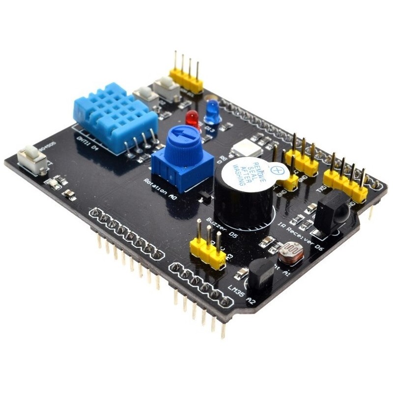 Shield Multifunções DHT11 LM35 LDR Buzzer para Arduino UNO / Wemos D1 ESP32