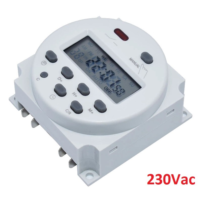 Switch Relay 230V 16Amax Week Daily Programmable