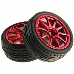 PAR DE RODAS VERMELHAS D65MM - FIT0199-R