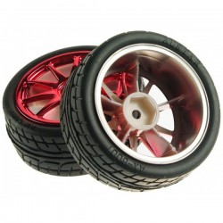 D65mm Rubber Wheel Pair - Red 
