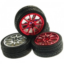 D65mm Rubber Wheel Pair - Red 