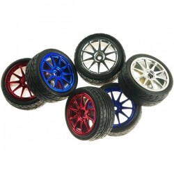 D65mm Rubber Wheel Pair - Red 