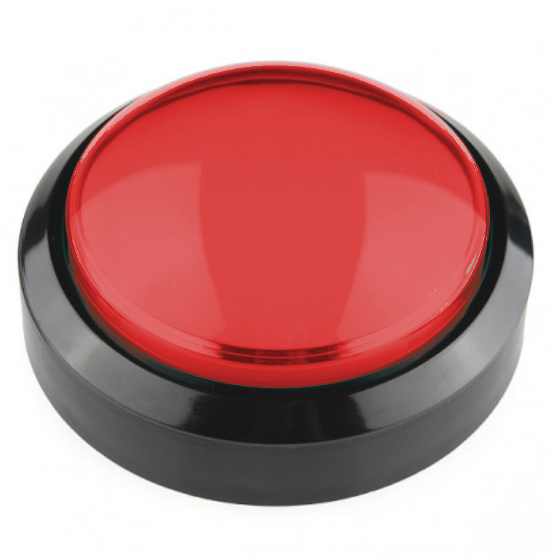Large Red Push Button Isolated On A White Stock Photo, Picture And Royalty  Free Image