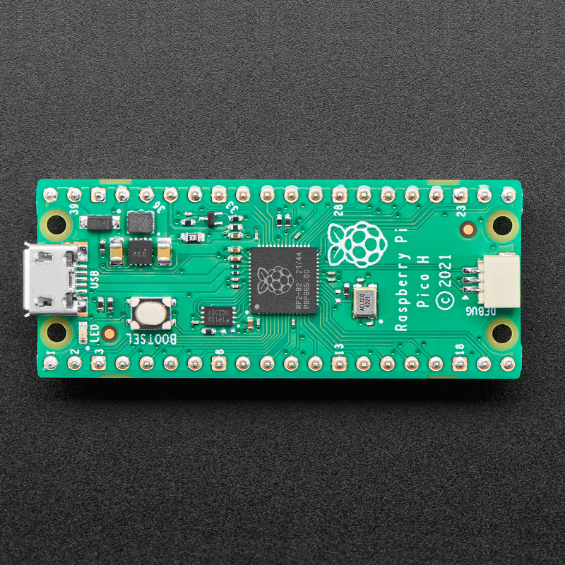 Raspberry Pi Pico H with soldered Header