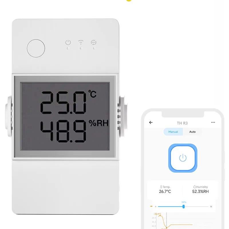 SONOFF THR320D WiFi Smart Switch with Temperature Monitoring,Compatible  with Alexa & Google Assistant(with THS01)