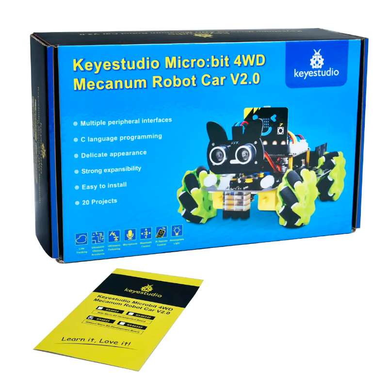 Raspberry Robot Kit Robot Voiture 4WD Mecanum KEYESTUDIO - Compatible ...