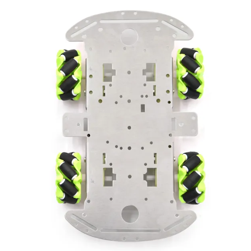 4WD Mecanum Wheel Robot Cart Chassis Kit Double Layers Aluminum Body