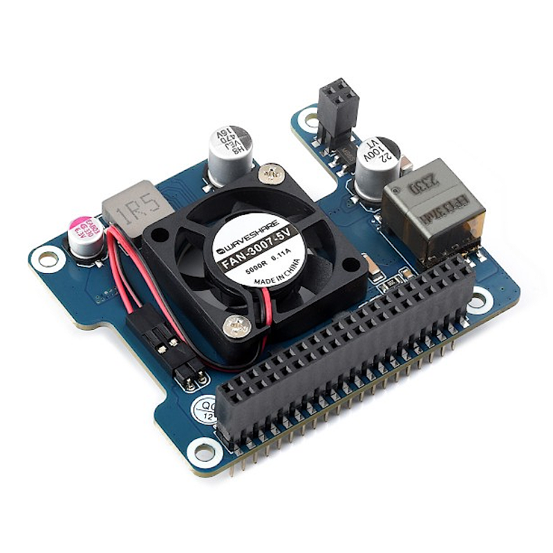 POE HAT For Raspberry Pi 5, High Power with Cooling Fan - Waveshare 26399