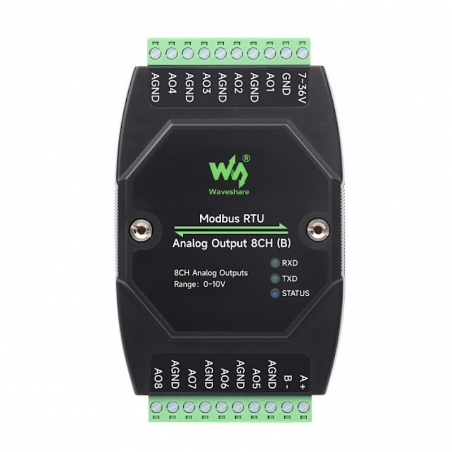 Industrial Modbus RTU 8-Ch Analog Output Module 12-bit DA (Output 0~10V ...