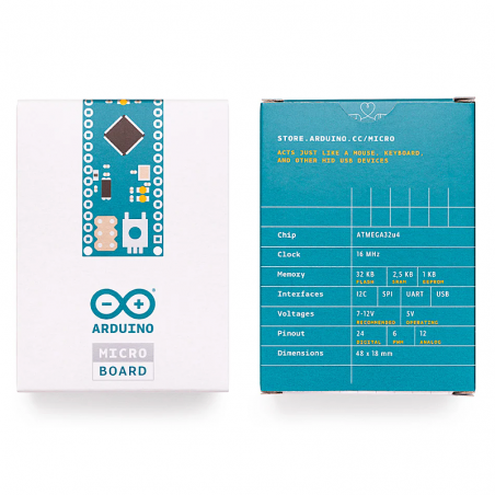 Arduino Micro with soldered headers- Arduino A000053 image.