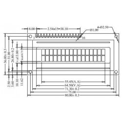 Display 16x2 Bot'n roll ONE A