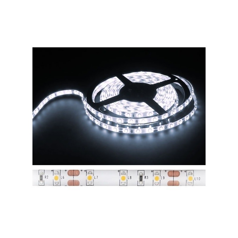Flexible Cool White Strip with 300 SMD 3528 LEDs - 5 Mts 12V