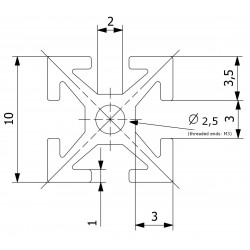 makerbeam 40mm, 8 pcs, black anodised