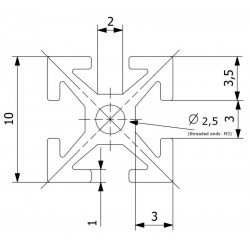 makerbeam 60mm, 8pcs, black anodised