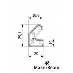 Bracket Makerbeam 45º 12uni