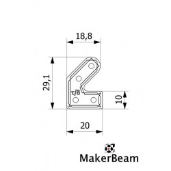 makerbeam bracket 45 degree, 12 pcs