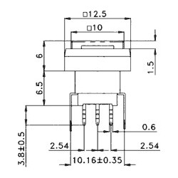 Microswitch 2-position DPDT 0.1A/30VDC THT LED red 1.5N