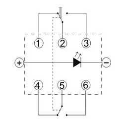 Microswitch 2-position DPDT 0.1A/30VDC THT LED red 1.5N red