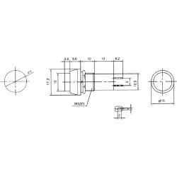 Switch push-button 1-position SPST-NO 1A/250VAC green Ø12mm