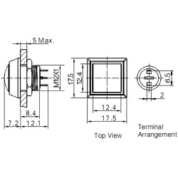 Switch blue vandal resistant 1-position SPST-NO 2A/36VDC IP65