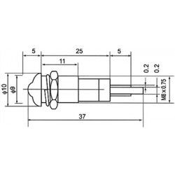 Indicador LED 12VDC verde