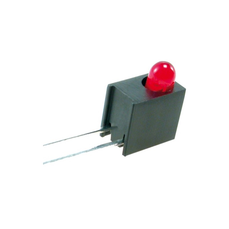 LED housing 3mm polyamide angular black UL94V-2 W:4.6mm