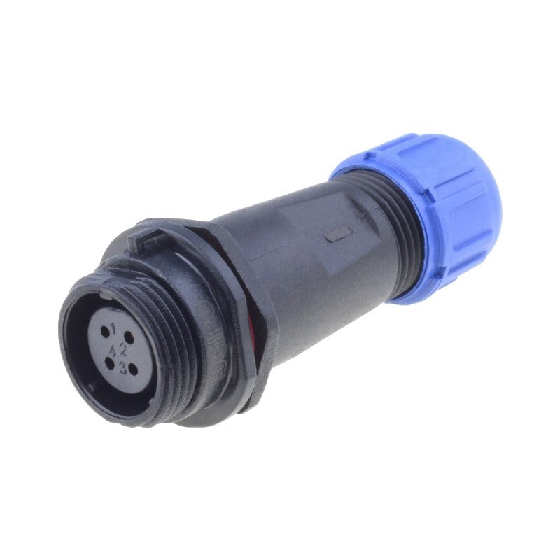 Plug SP13 IP68 for cable - 4 pin female