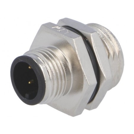 M12 4-pin male connector f / panel