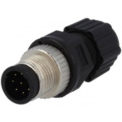 M12 8-pin male connector f / cable