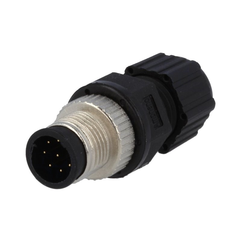 M12 8-pin male connector f / cable