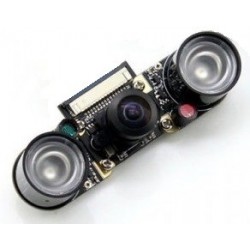  Camara p/ Raspberry Pi c/ lente olho de peixe e suporte p/ visão noturna 