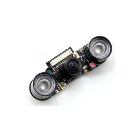  Camara p/ Raspberry Pi c/ lente olho de peixe e suporte p/ visão noturna 