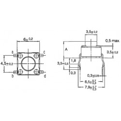 Tact Switch PC Horizontal 5,0mm