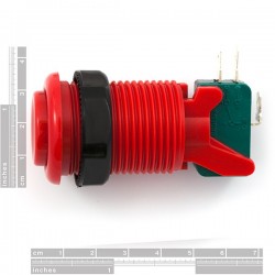 Botão de pressão 28mm - Vermelho