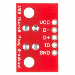 Adaptador USB MicroB Plug para PCB