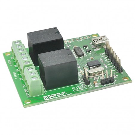 2 Channel USB Relay Module - USB miniB