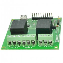 2 Channel USB Relay Module - USB miniB