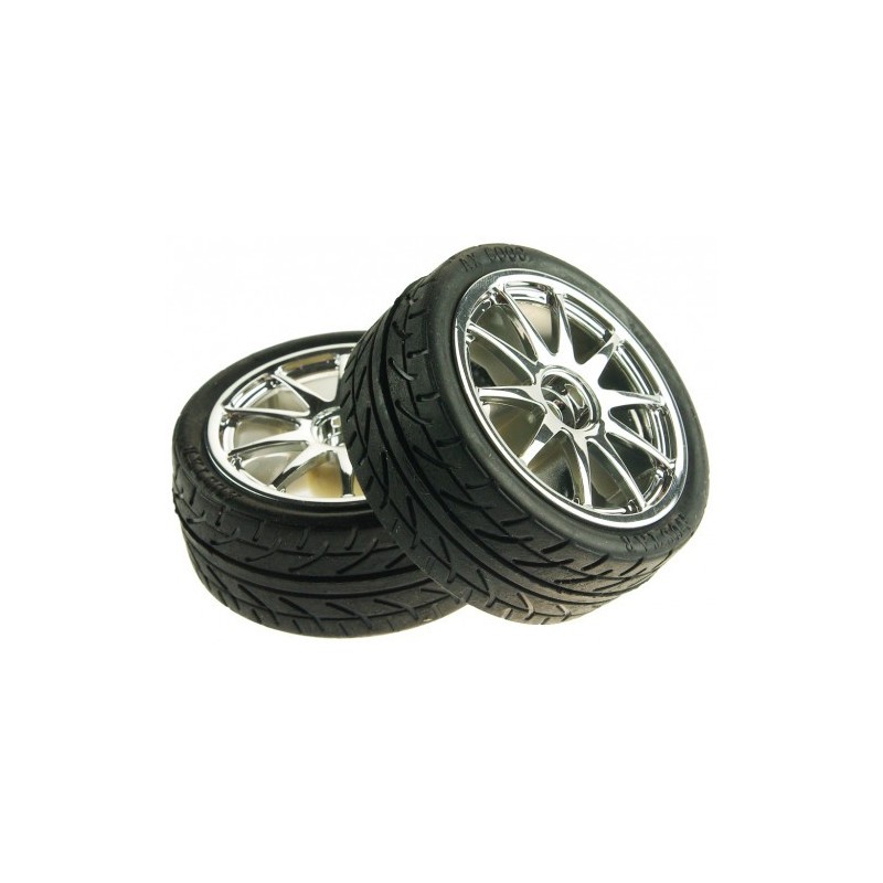 D65mm Rubber Wheel Pair - Silver (without shaft)