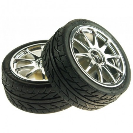 D65mm Rubber Wheel Pair - Silver (without shaft)