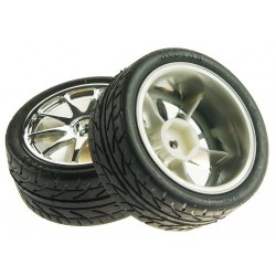 Par de Rodas Prateadas D65mm - FIT0199-S